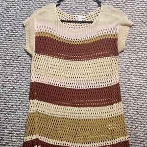 Striped Crochet Knit Dress